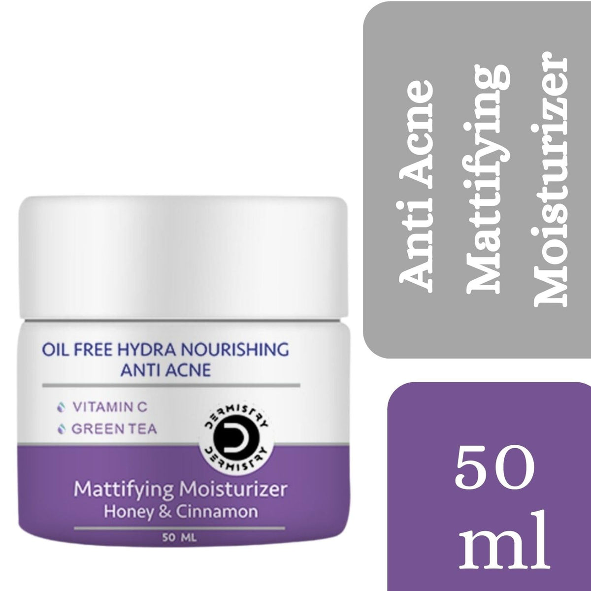 Dermistry 1% Salicylic Acid Oil Free Water Based Mattifying Face Moisturizer, Day Night Cream Gel for Oily Acne Prone Skin, Removes Pimples Dark Spot, Lightweight Non-Greasy - Girls Boys Men Women