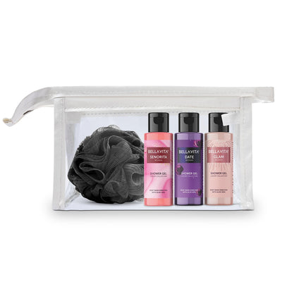 Bella Vita Luxury Women Trial Mini Kit|Date, Glam & Senorita Body Wash Refreshing Shower Gel, Fruity, Floral for Deep Cleansing with Aloe Vera, 55 Ml Each