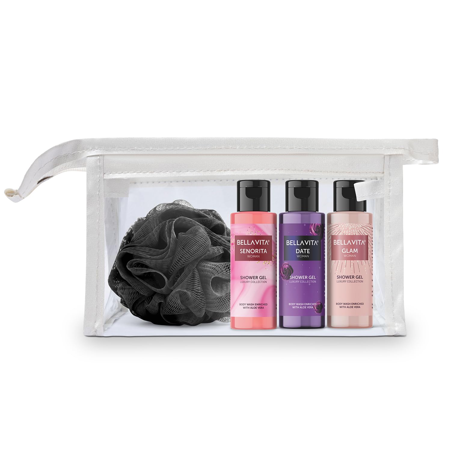 Bella Vita Luxury Women Trial Mini Kit|Date, Glam & Senorita Body Wash Refreshing Shower Gel, Fruity, Floral for Deep Cleansing with Aloe Vera, 55 Ml Each