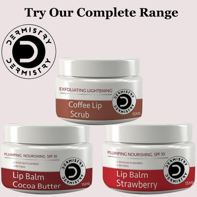 Dermistry Coffee Exfoliating Lightening Brightening Lip Scrub I Natural Sugar I Coconut Oil Shea Butter| Damage Repair & Healing for Men Women (Coffee Lip Scrub)