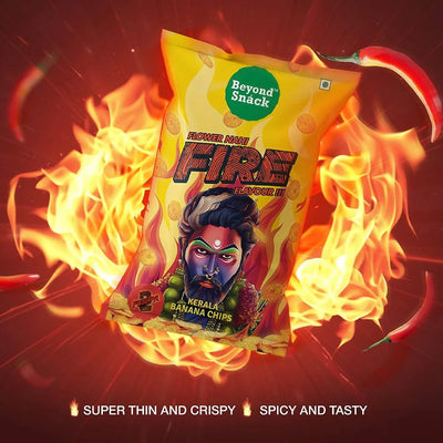 Beyond Snack Kerala Banana Chips limited edition Puspha2 - Fire flavour 300gms (100G * 3Packs)