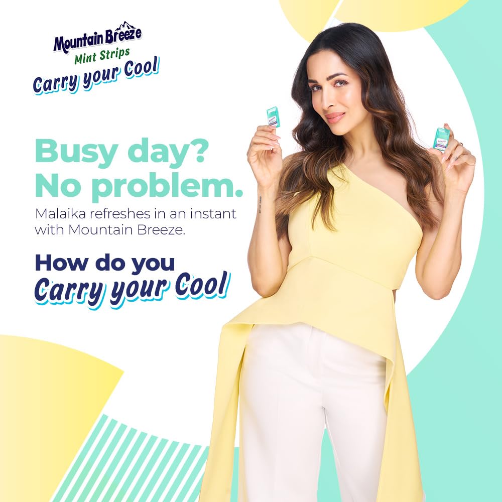 Mountain Breeze Mouth Freshner Sugar-Free Coolmint Fresh Breath Strips (7Strips each) Pack of 20 with Extra Spearmint(24 Strips each) Pack of 1