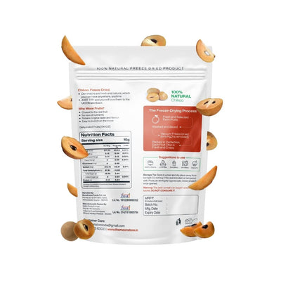 Moon Freeze Dried Chikoo | Healthy Chikoo Snack | 100% Natural, Vegan, No Preservatives, No Added Sugar | 16Gm | Pack of 01