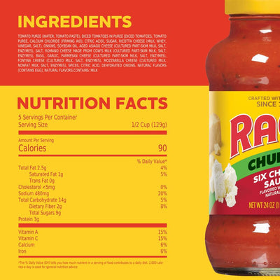Ragu Six Cheese Pasta Sauce, 680g