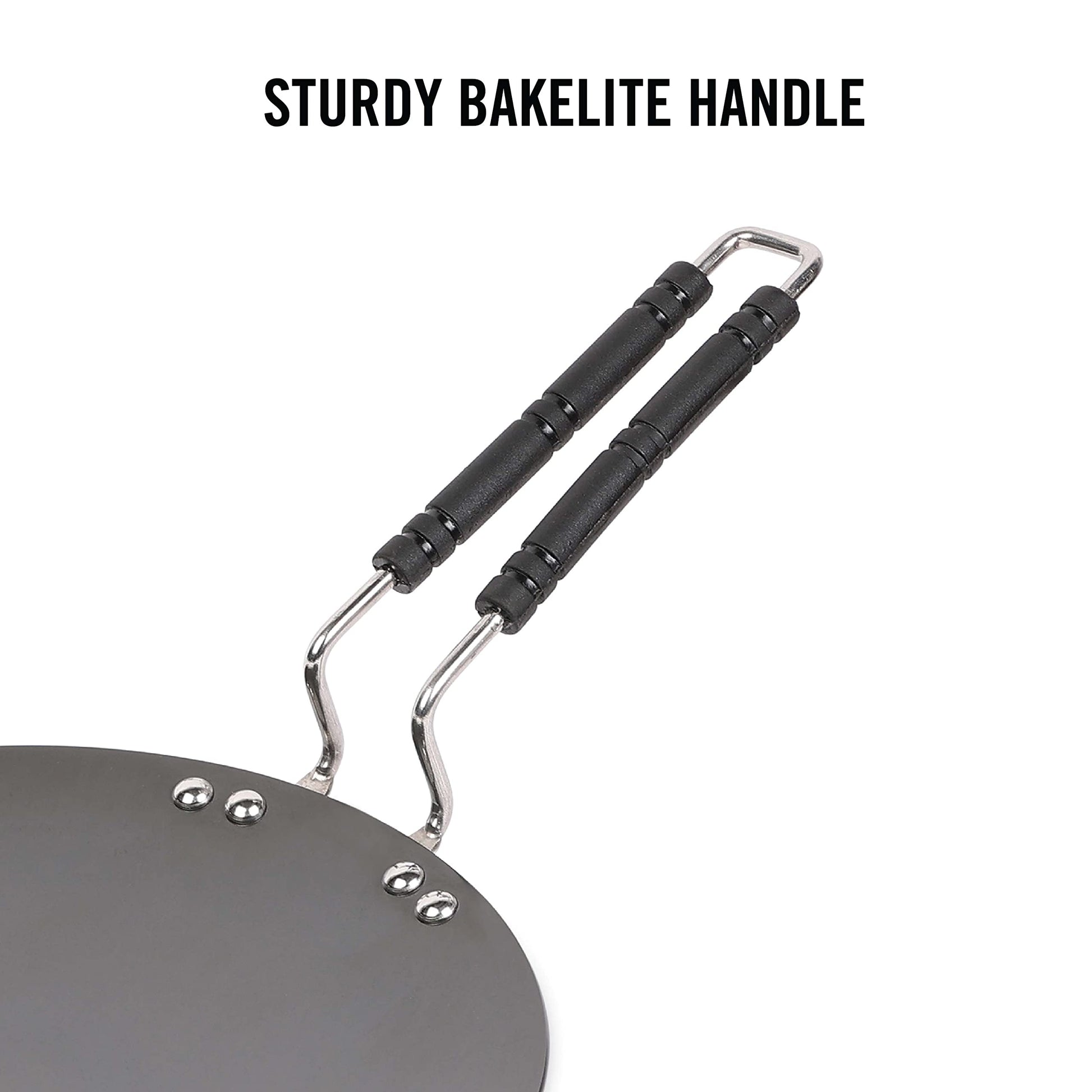 Cello Hard Anodized Aluminium Concave/Paratha/Roti Tawa (28cm), Black (3MM Thickness)