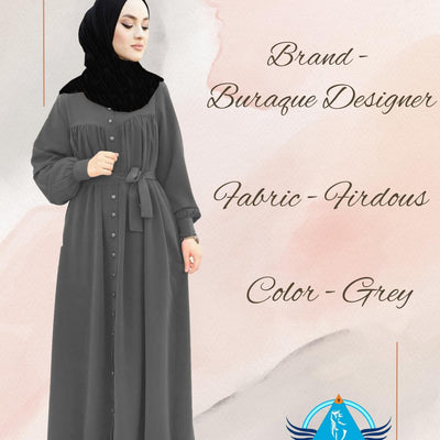 BURAQUE DESIGNER Abaya Burqa Dress's for Women Stitched Burkha | Casual Wear Abaya Burqa | (B03-Grey-Burkha)