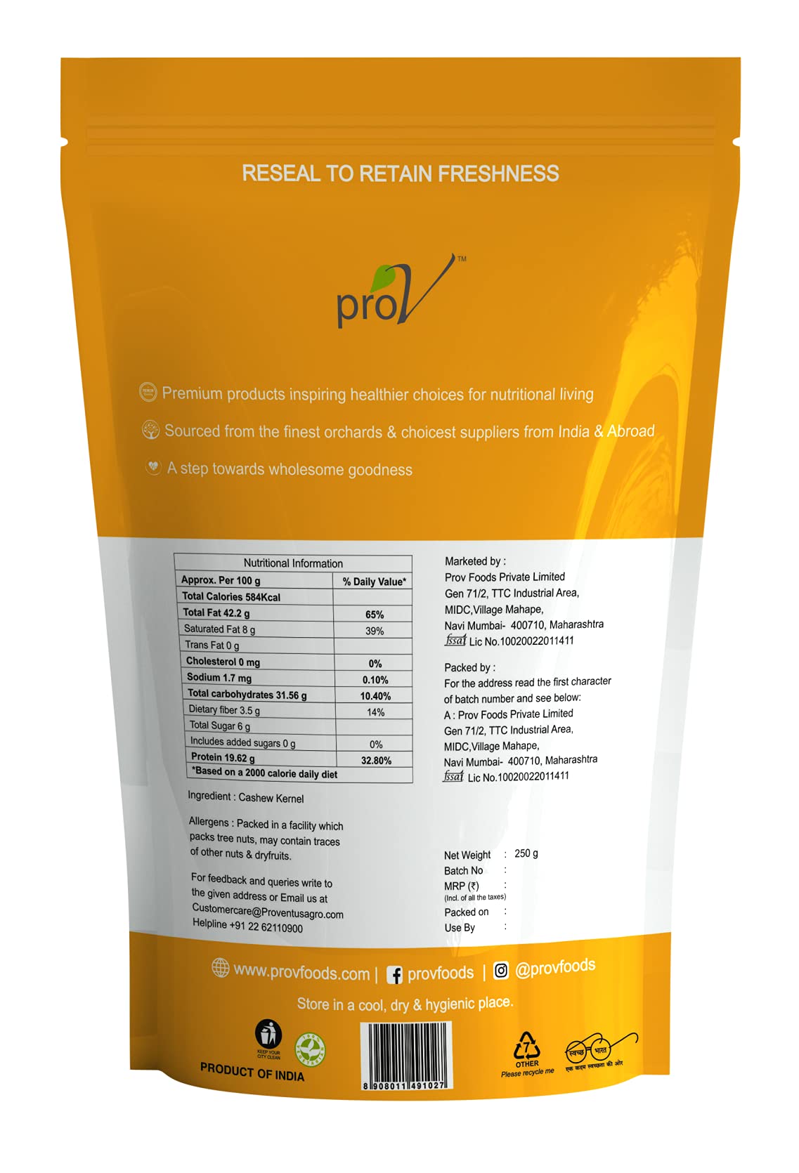 ProV Premium - Cashew 250 gm