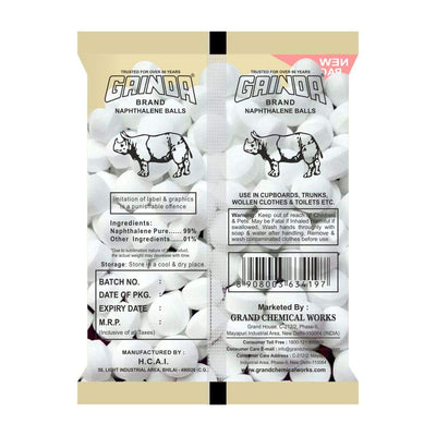 GAINDA Naphthalene Balls White Kapoor Goli Stain-Free Anti-Insect, Repellant Mothballs Sanitary Cubes for Commercial Use Cloth Wardrobe, Almirah, Bookshelves, & Drawers - 1kg