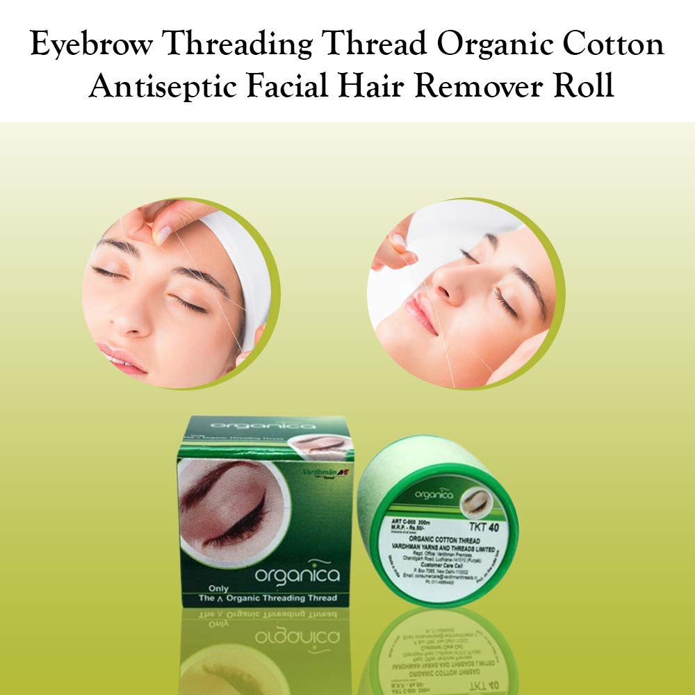 2 Spool x 300m Organica Organic Cotton Eyebrow Threading Thread - India