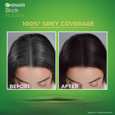 Garnier, Hair Colouring Crème, 100% Grey Coverage, Softening and Increased Shine, Black Naturals, 4.0 Natural Brown, 20g + 20ml