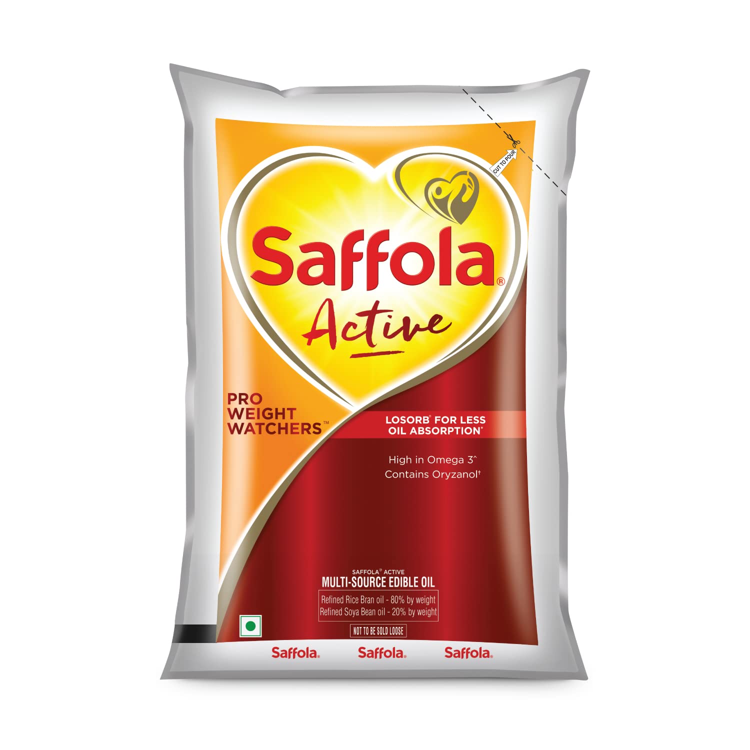 Saffola Active Refined Cooking Oil, 1 L