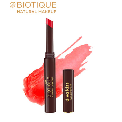 Biotique Natural Makeup Diva Kiss Gel Lip Balm, Watermelon Quench Red
