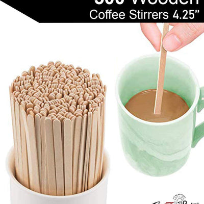Crazy Sutra Eco-Friendly Biodegradable Disposable Wooden Stirrer Sticks 4.25 inches Pack of 500pc for Birthdays, Parties, Travel Great for Parties, Picnics and Events
