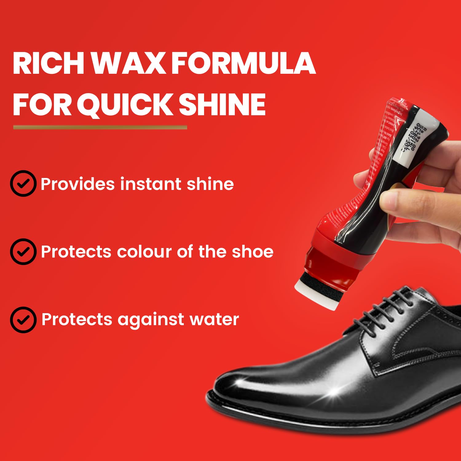 4x Kiwi Instant Polish - Black Leather 75ml each - Pack of 4