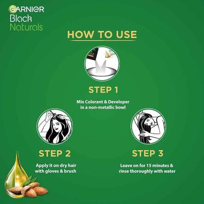 Garnier, Hair Colouring Crème, 100% Grey Coverage, Softening and Increased Shine, Black Naturals, 4.0 Natural Brown, 20g + 20ml