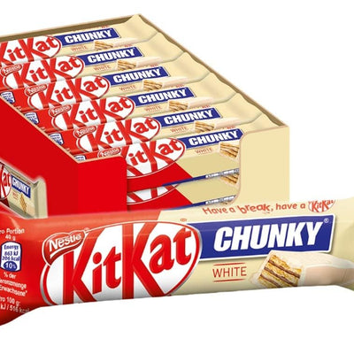 24x Nestle KitKat Chunky White Chocolate With Crispy Wafer Fingers With Layer of Smooth White Chocolate 40g X 24 Pieces Box