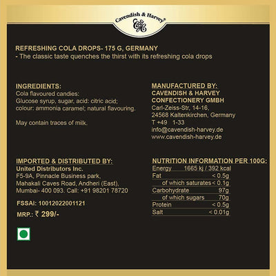 Cavendish & Harvey Refreshing Cola Drops - 175Gram, Germany