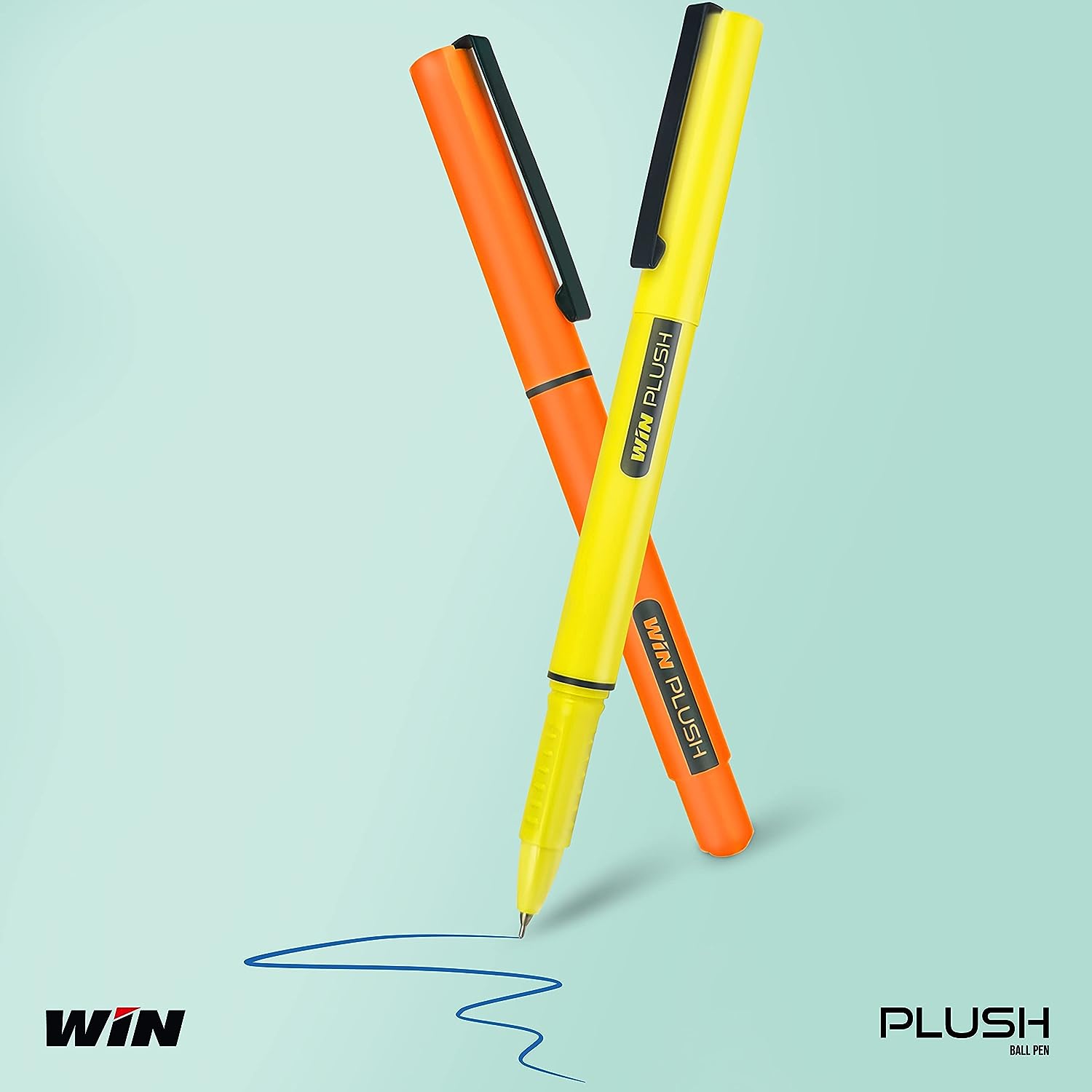 WIN Plush 0.7 mm Tip Ball Pens Set | Blue, Pack of 10 Pcs