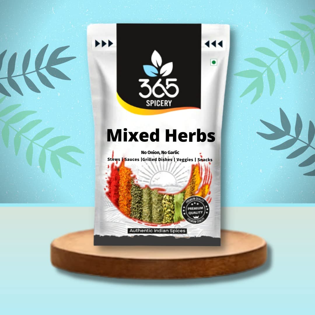 365 SPICERY JAIN Mixed Herbs | Premium Blend of Rosemary, Thyme, Oregano, and Basil - 100 gm