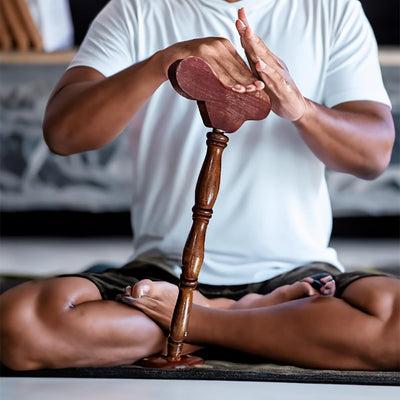 BITONA® Wooden Danda, teki T Shaped Yoga Danda, Mala jaap Hand Stand, Meditation Stick, Wooden Staff, Traditional, Indian Stick Used by Rishi Yogi(1 Stick only)