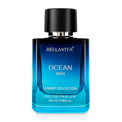 Bella Vita Luxury OCEAN Man Eau De Parfum Perfume with Bergamot, Melon, Rose & Musk|Premium, Long Lasting Fresh & Aquatic Fragrance EDP for Men 100 ML