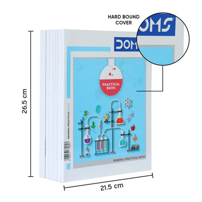 Doms Practical Book | One side Ruled and One Side Plain | 120GSM | 84 Pages | 21.5 x 26.5 cm | Pack of 6