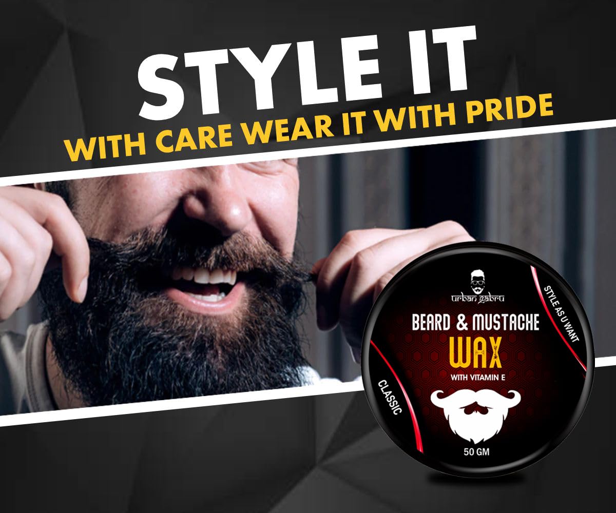 4x UrbanGabru Beard & Mustache Wax (50 gm each)  - Pack of 4