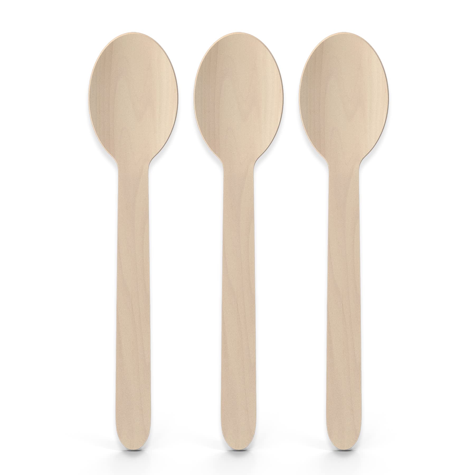 ABPP Disposable Spoon - 200 Disposable Wooden Spoons Set (Big Size - 16cm Big Size) | Spoons for Eating Food, Ice-Cream | Best Cutlery Set for Kitchen, Birthday, Parties, Picnic, Office & Restaurant