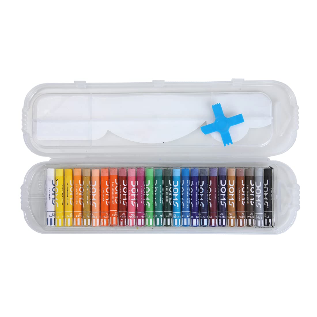 Doms Non-Toxic 9Mm Oil Pastel Set In Plastic Case - 25 Assorted Shades