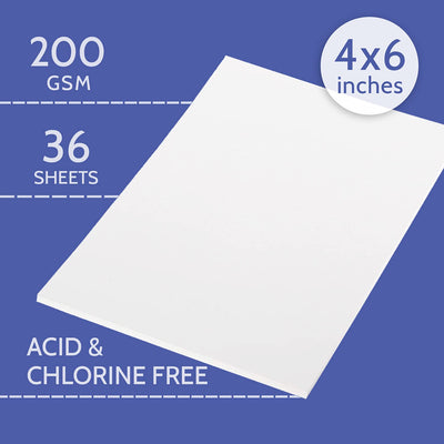 PaperPep Artists' Mixed Media Paper 200GSM 4"X6" Pack of 72 for Charcoal, Chalk, Graphite, Pencil, Pastel, Wax Crayon, Coloured Pencil, Ink, Gouache, Watercolour & Acrylic for Artists' & Amateurs