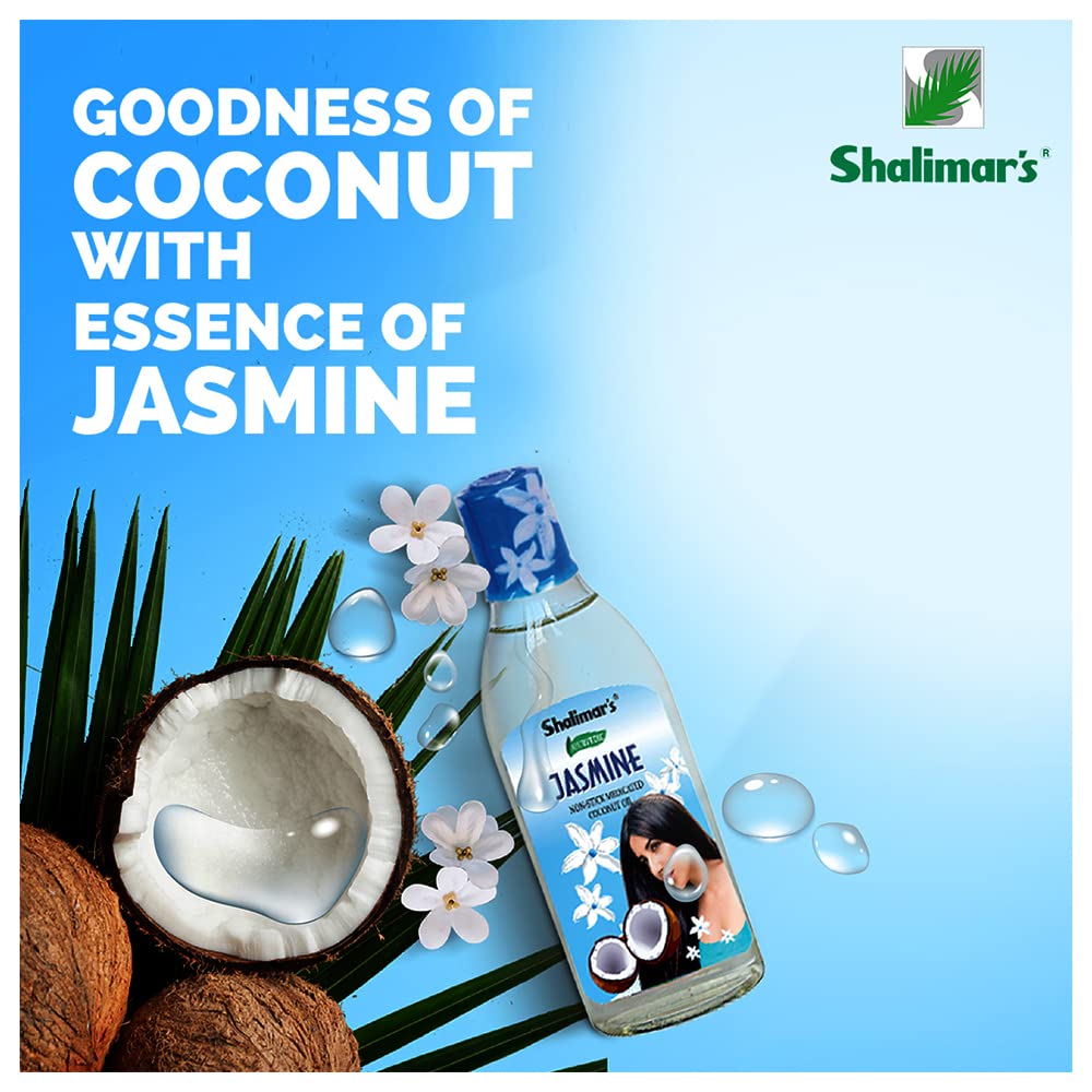 SHALIMARS Ayurvedic Jasmine Non Stick Medicated Coconut Oil, 100ml (Pack Of 6)