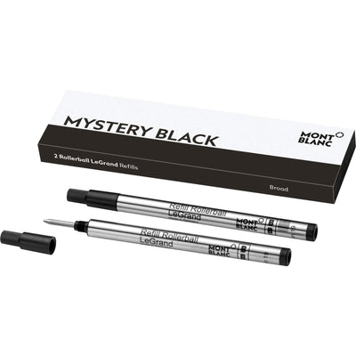 Montblanc Rollerball LeGrand Refills (B) Mystery Black 113840 - Pen Refills for Meisterstück LeGrand Rollerball Pens with a Broad Tip - 2 x Black Pen Cartridges