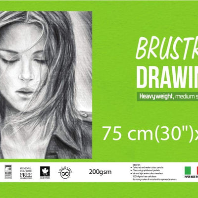 Brustro Artist Drawing Paper Roll 200 Gsm. Size 75 cm(30") x10 mtr