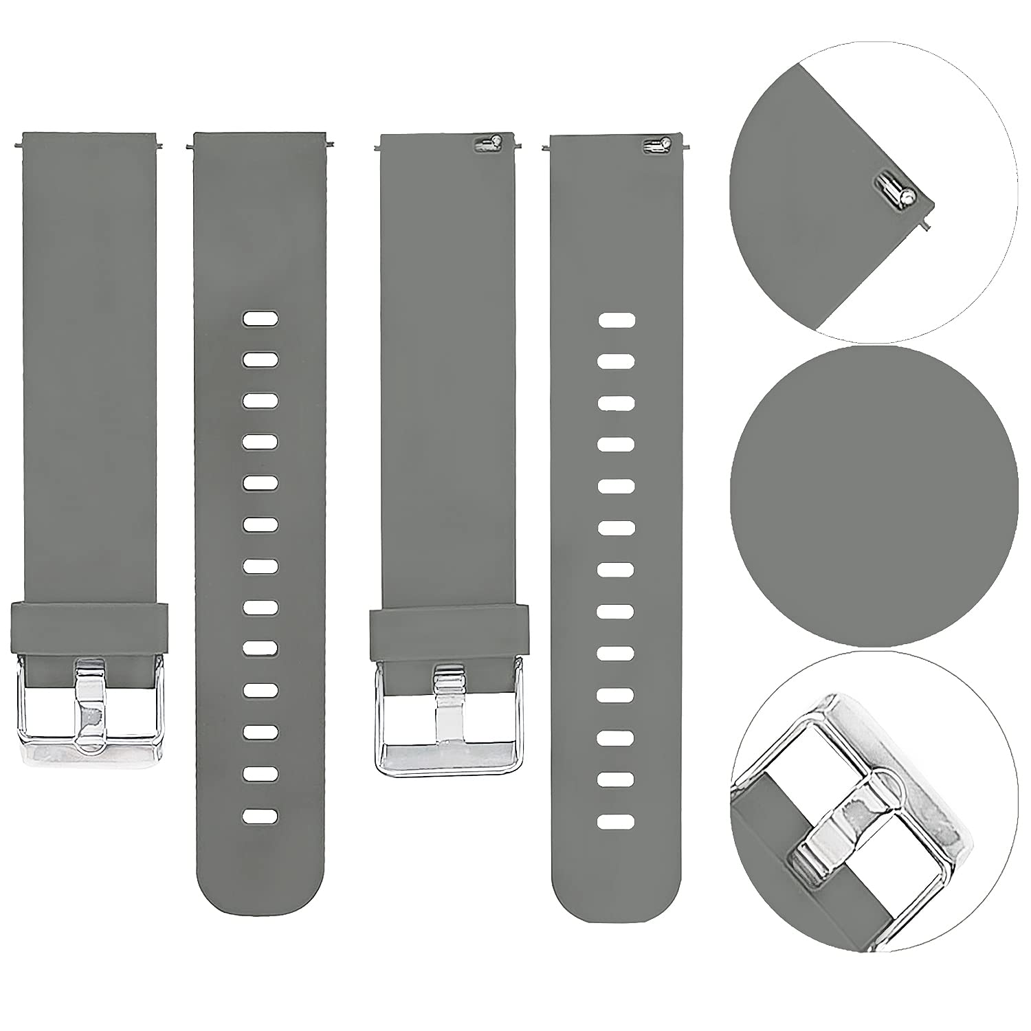 ACM Watch Strap Silicone Belt 22mm compatible with Fire Boltt Invincible Bsw020 Smartwatch Casual Classic Band Grey