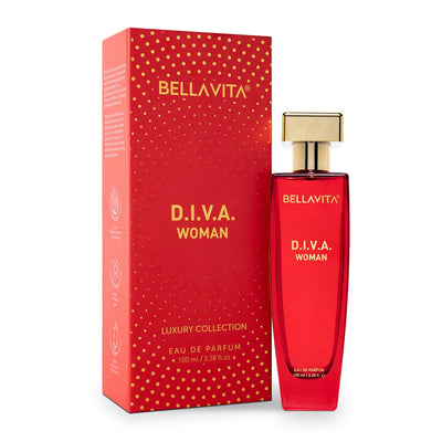 Bella Vita Luxury DIVA Eau De Parfum Perfume with Bergamot, Jasmine, Vanilla, Patchouli|Premium, Long Lasting Floral & Musky Fragrance for Women 100ML