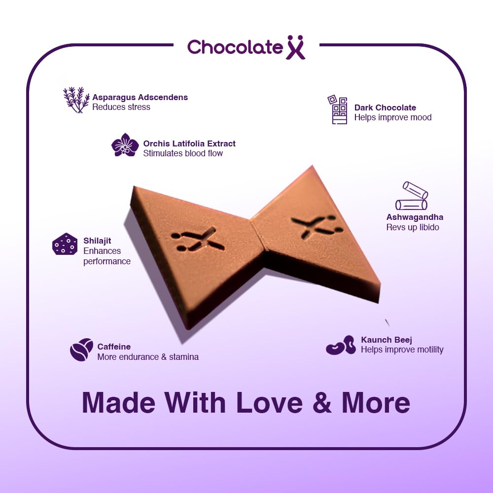 ChocolateX- Bliss Box | Dark Chocolate for Uplifting Mood | Best Chocolate Gift Box for Couples | Valentine Gift for Boyfriend & Girlfriend