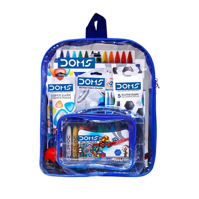 DOMS Gifting Range for Kids Pencil Smart Kit with Transparent Zipper Bag- Multicolour (DM7160)