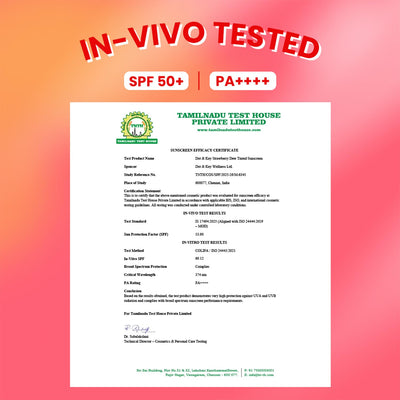 Dot & Key Strawberry Dew Tinted Sunscreen SPF 50+ Pa++++ - 01 Porcelain In- Vivo Tested | Protection Against UVA & UVB | Broad Spectrum, Water & Sweat resistant | For All Skin Types | 50ml