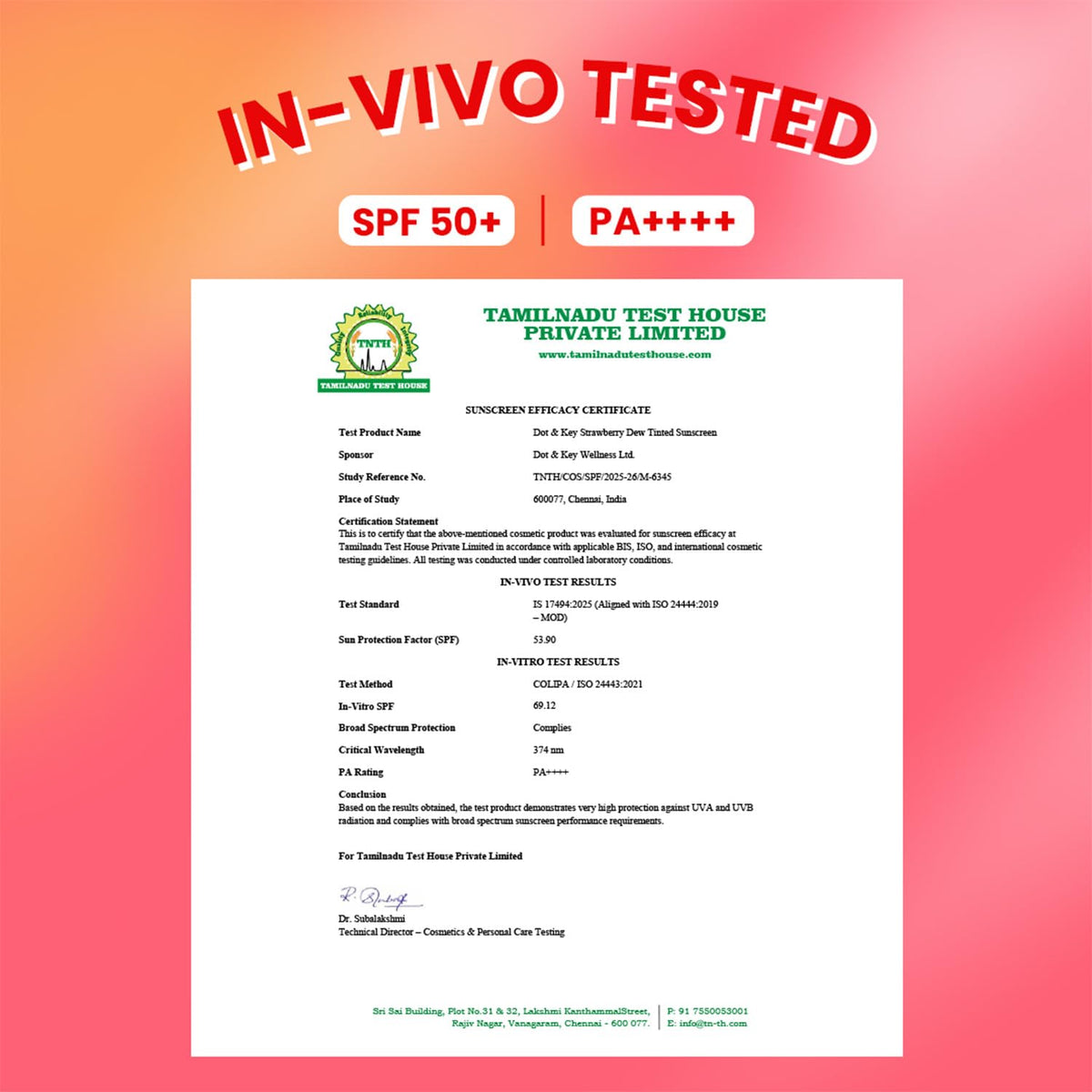 Dot & Key Strawberry Dew Tinted Sunscreen SPF 50+ Pa++++ - 01 Porcelain In- Vivo Tested | Protection Against UVA & UVB | Broad Spectrum, Water & Sweat resistant | For All Skin Types | 50ml