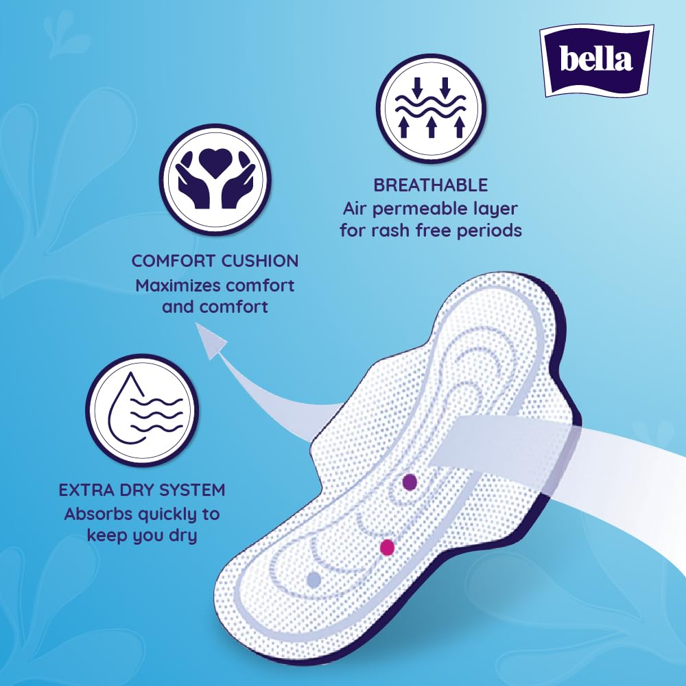 Bella Maxi Softi Wings Classic Sanitary Pads - 15 Pieces (Pack of 3)