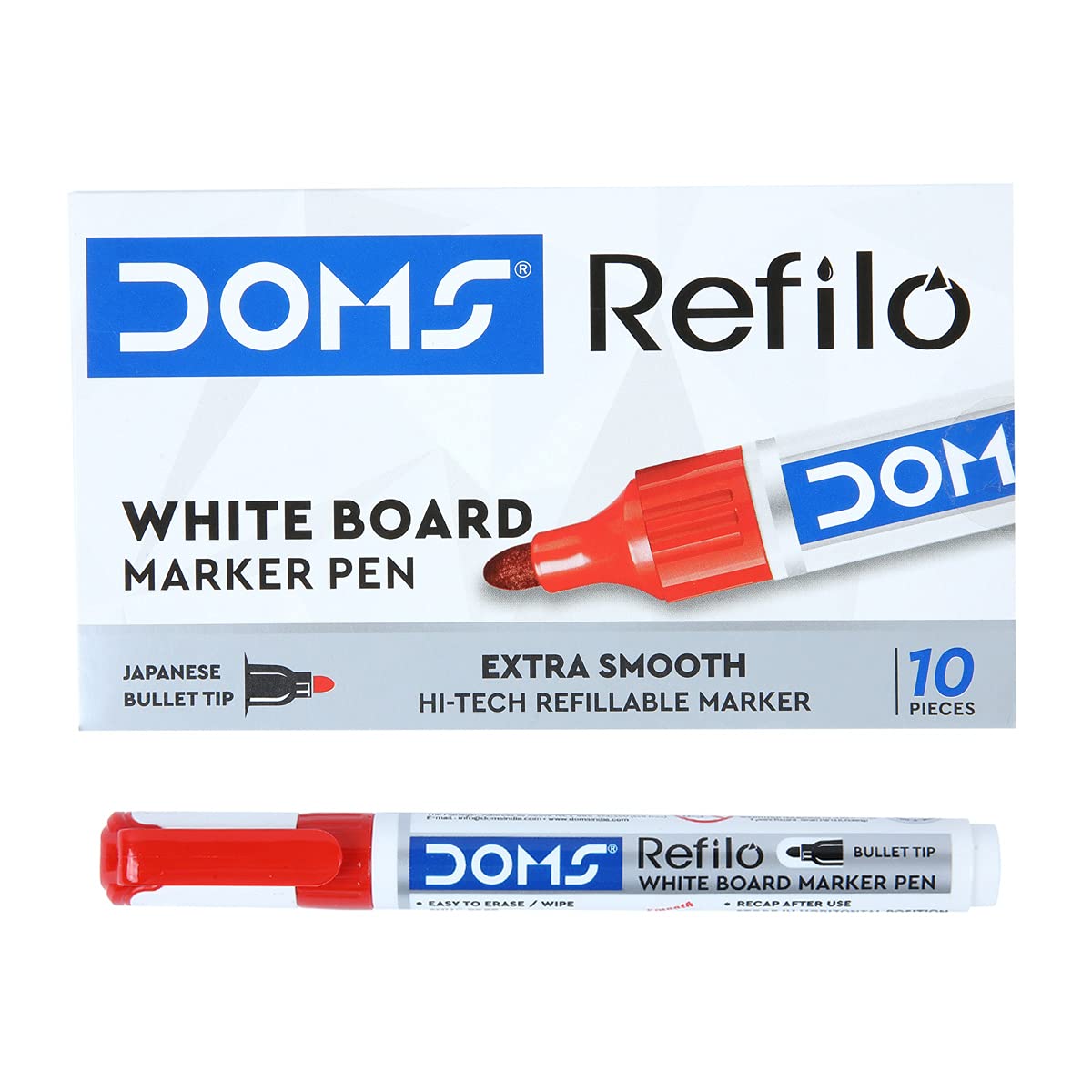 Doms Refilo Non-Toxic Hi-Tech Refillable White Board Marker Pen