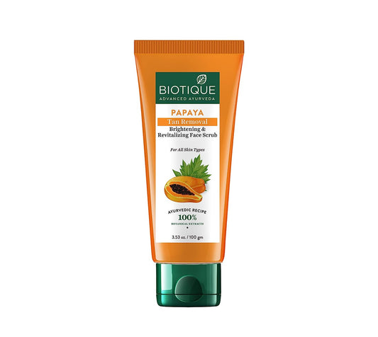 Biotique Papaya Tan Removal Brightening & Revitalizing Face Scrub For All Skin Types, 100g