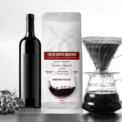 Cabernet Sauvignon Wine Barrel Aged Coffee | Toffee Coffee Roasters | Arabica Freshly Medium Roast | Coffee Notes: Fine Red Grapes and Wine (Decoction Coffee Maker, 250gm)