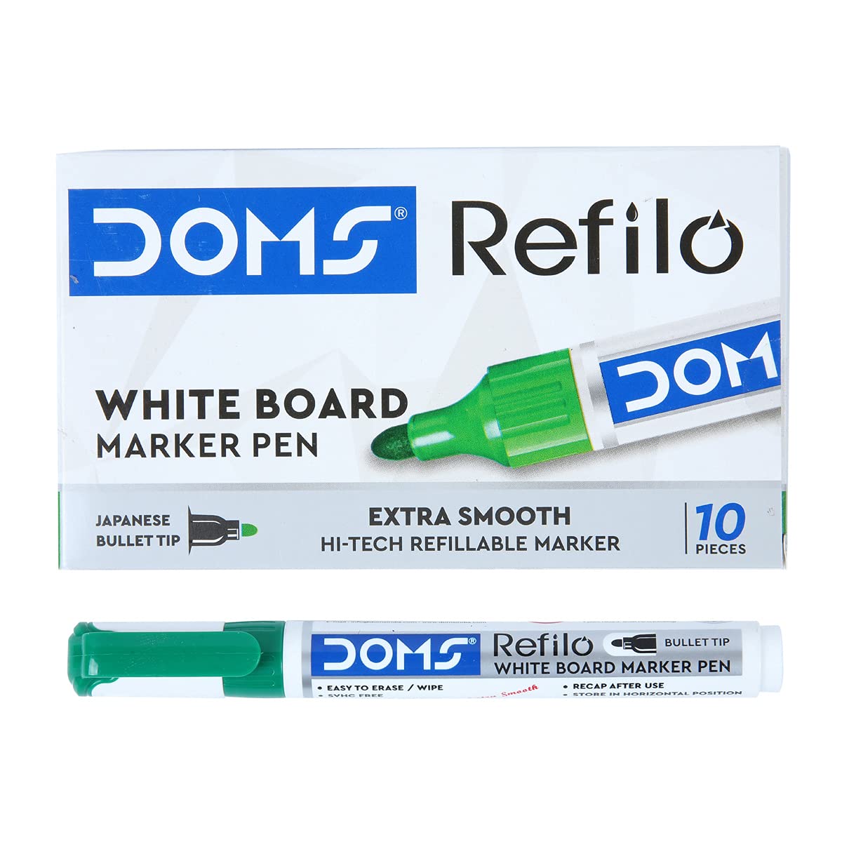 Doms Refilo Non-Toxic Hi-Tech Refillable White Board Marker Pen