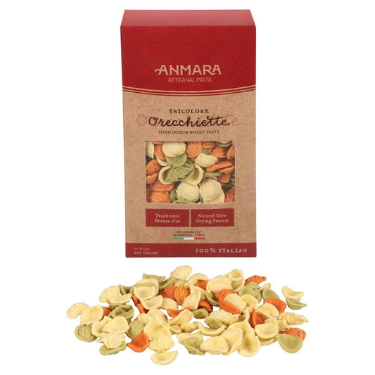 Anmara Artisanal Tricolore Orecchiette Pasta, 500 g