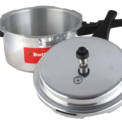 Butterfly Cordial 3 Litres Pressure Cooker | Outer Lid | Food Grade Virgin Aluminium | Induction & Gas Stove Compatible | ISI Certified | 2 Years Manufacturer's Warranty | Silver