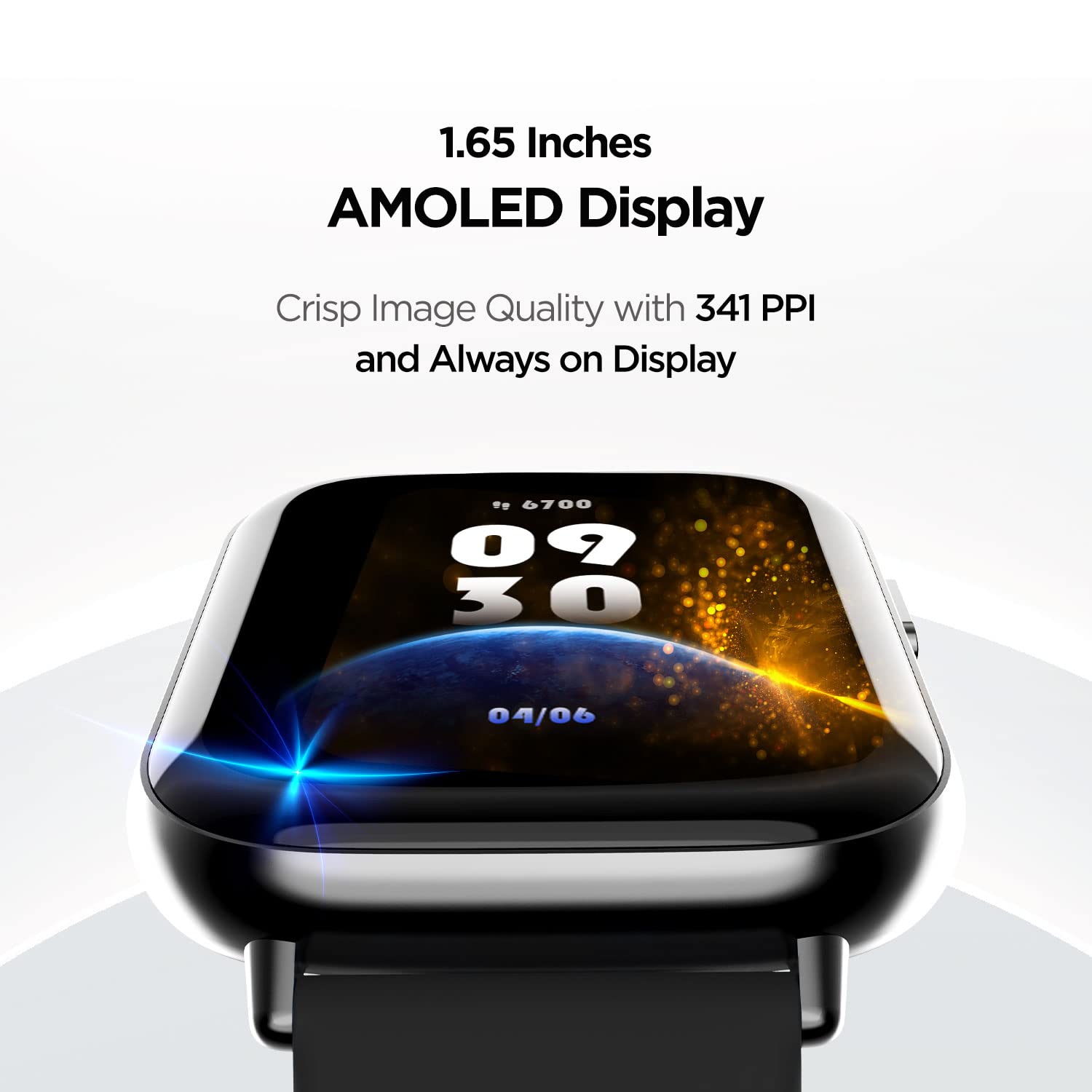 boAt Matrix Smart Watch with 1.65” AMOLED Display, Always On Mode, Slim Premium Design, Heart Rate & SpO2 Monitoring, Health Ecosystem & Multiple Sports Modes, 3ATM & 7 Days Battery Life(Pitch Black)