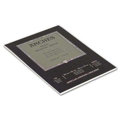 Arches Drawing 180 GSM Cold Pressed Extra White 26 x 36 cm Paper Pad, 16 Sheets