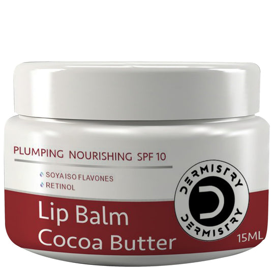 Dermistry Cocoa Butter SPF 10 Lip Balm for Men Women, Vitamin A for Naturally Glowing, Hydrated Lips, Lipbalm for Moisturization Plumping Sun Protection, Care for Dark, Dry, Pigmented Chapped Lips