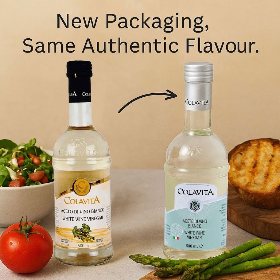 Colavita White Italian Condiment 500ml | Pairs well with Meats, White Sauces, Vegetables, Salads, Fish, and Rice | No Artificial Colors